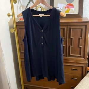 J. Jill Shirttail Hem Navy Tank Size 2X